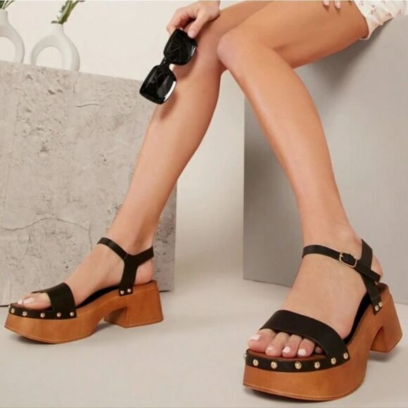 Retro studded platform sandals sz 8 - Picture 5 of 5